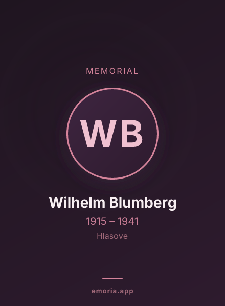 Memorial portrait of Wilhelm Blumberg