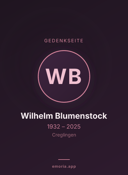 Gedenkportrait von Wilhelm Blumenstock