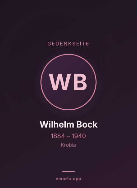 Gedenkportrait von Wilhelm Bock