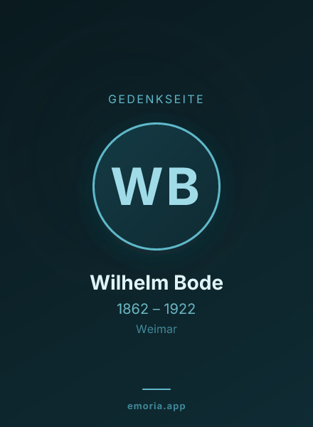 Gedenkportrait von Wilhelm Bode