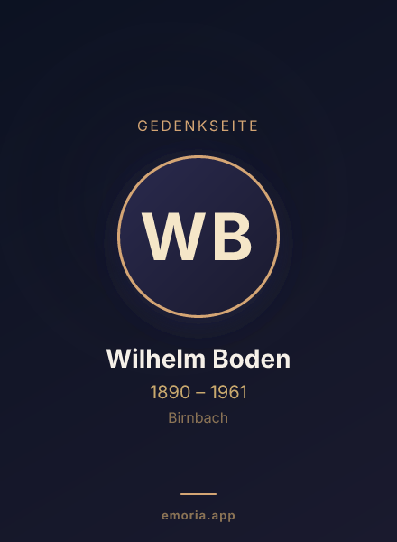Gedenkportrait von Wilhelm Boden