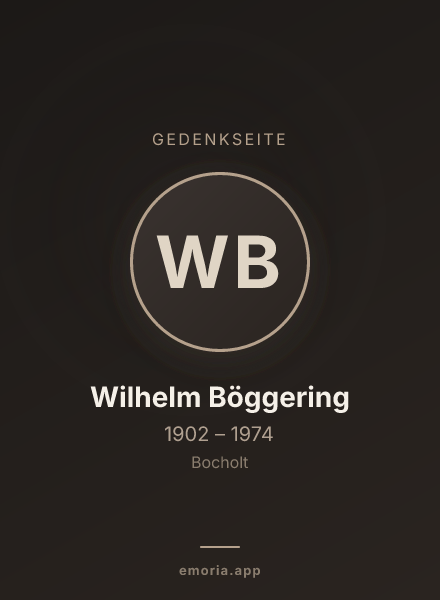 Gedenkportrait von Wilhelm Böggering