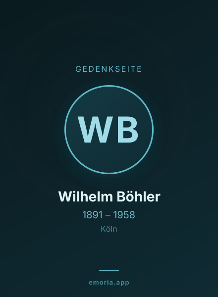 Gedenkportrait von Wilhelm Böhler