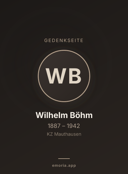 Gedenkportrait von Wilhelm Böhm