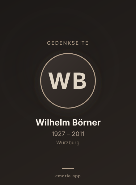 Gedenkportrait von Wilhelm Börner