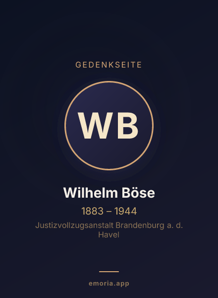 Gedenkportrait von Wilhelm Böse