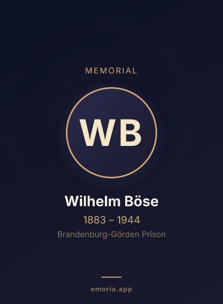 Memorial portrait of Wilhelm Böse
