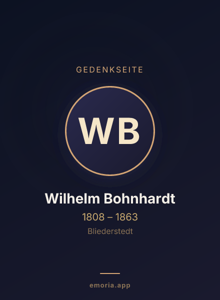 Gedenkportrait von Wilhelm Bohnhardt