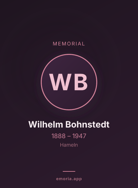 Memorial portrait of Wilhelm Bohnstedt