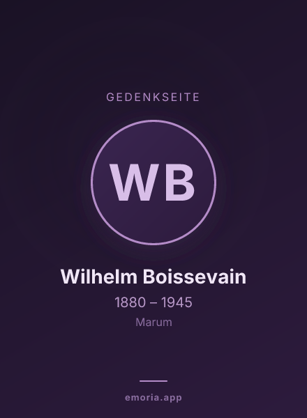 Gedenkportrait von Wilhelm Boissevain