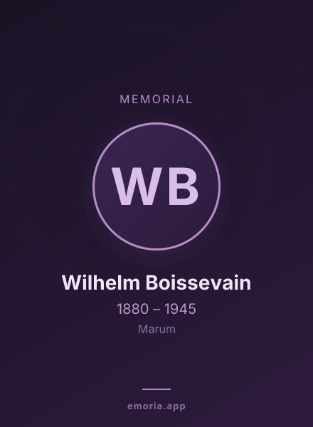 Memorial portrait of Wilhelm Boissevain