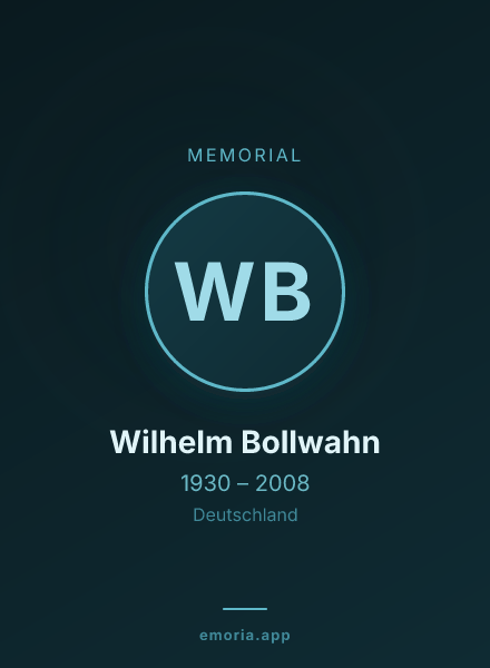 Memorial portrait of Wilhelm Bollwahn