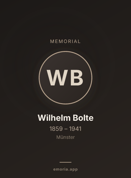Memorial portrait of Wilhelm Bolte