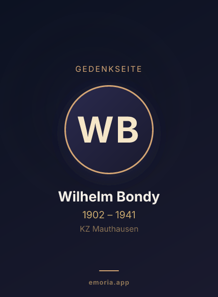 Gedenkportrait von Wilhelm Bondy