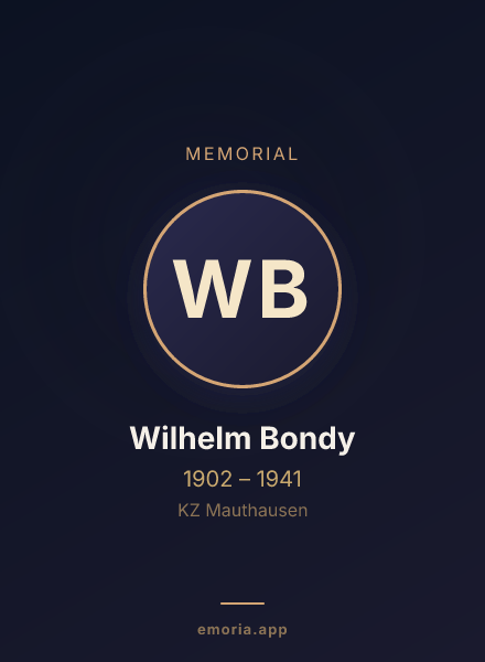 Memorial portrait of Wilhelm Bondy