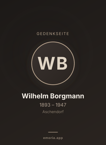 Gedenkportrait von Wilhelm Borgmann