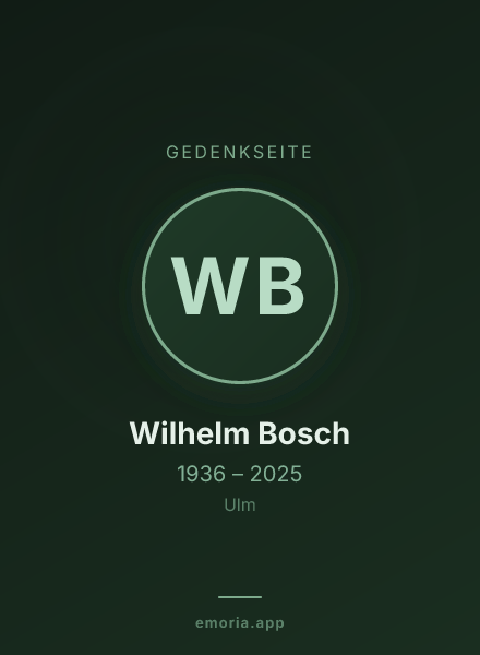 Gedenkportrait von Wilhelm Bosch