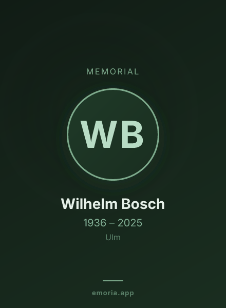 Memorial portrait of Wilhelm Bosch