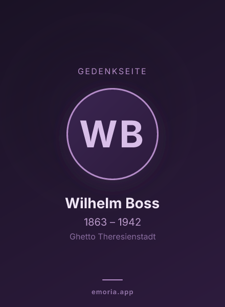 Gedenkportrait von Wilhelm Boss