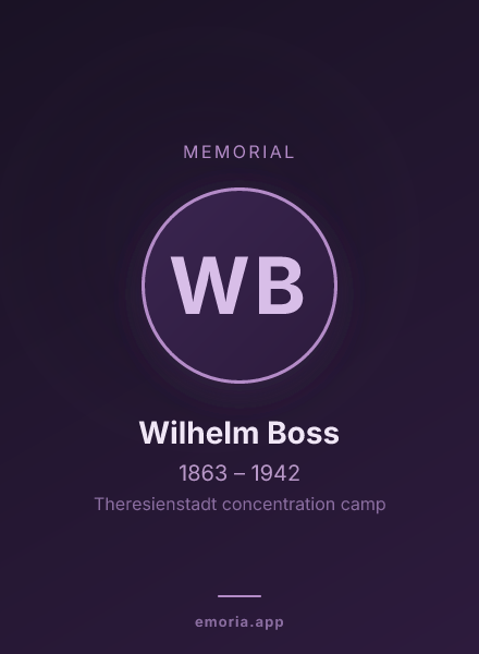 Memorial portrait of Wilhelm Boss
