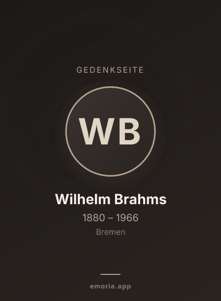 Gedenkportrait von Wilhelm Brahms