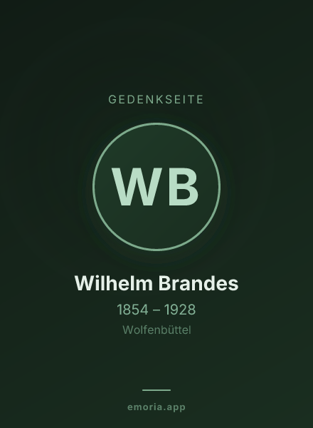 Gedenkportrait von Wilhelm Brandes