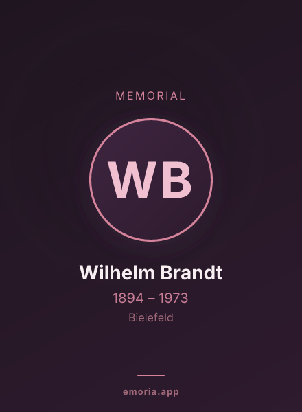 Memorial portrait of Wilhelm Brandt