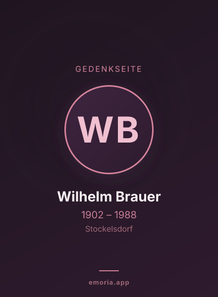 Gedenkportrait von Wilhelm Brauer