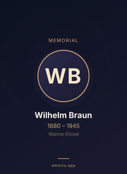 Memorial portrait of Wilhelm Braun
