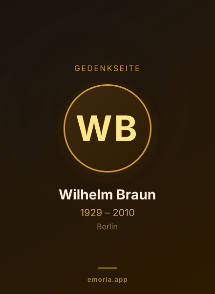 Gedenkportrait von Wilhelm Braun