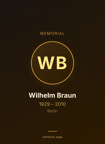 Memorial portrait of Wilhelm Braun