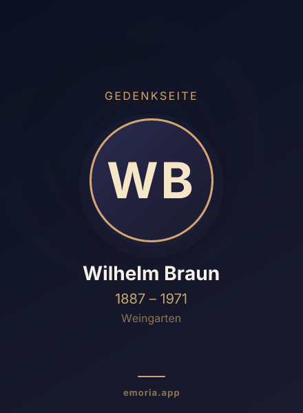 Gedenkportrait von Wilhelm Braun