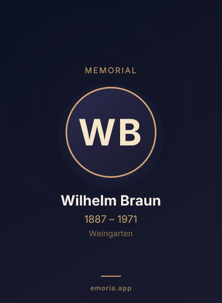 Memorial portrait of Wilhelm Braun