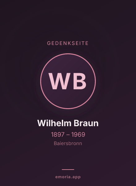 Gedenkportrait von Wilhelm Braun