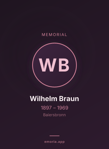Memorial portrait of Wilhelm Braun