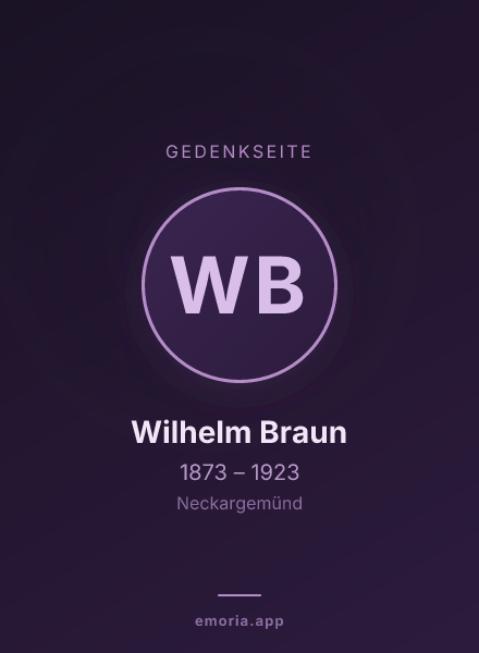Gedenkportrait von Wilhelm Braun
