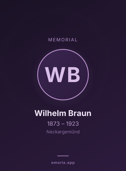Memorial portrait of Wilhelm Braun