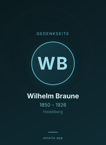 Gedenkportrait von Wilhelm Braune