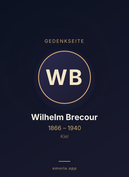 Gedenkportrait von Wilhelm Brecour