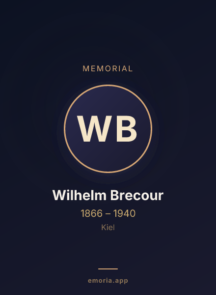 Memorial portrait of Wilhelm Brecour