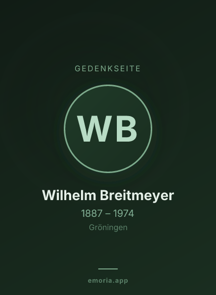 Gedenkportrait von Wilhelm Breitmeyer