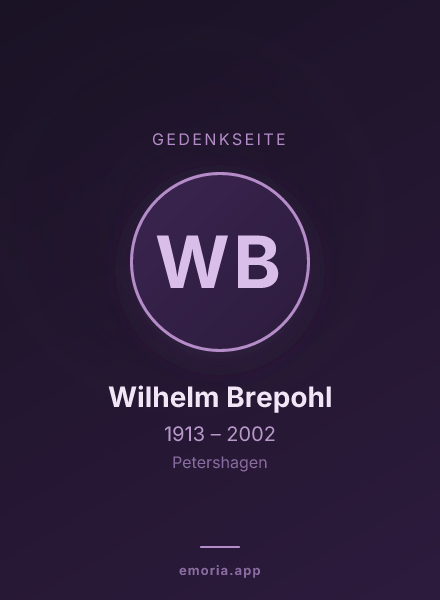 Gedenkportrait von Wilhelm Brepohl