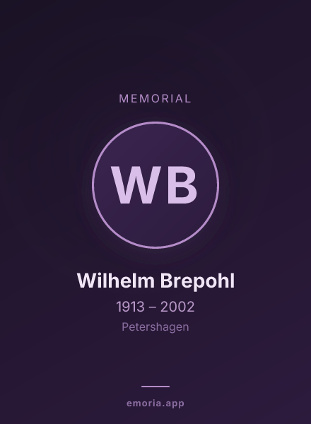 Memorial portrait of Wilhelm Brepohl