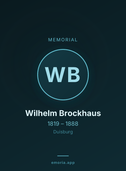 Memorial portrait of Wilhelm Brockhaus