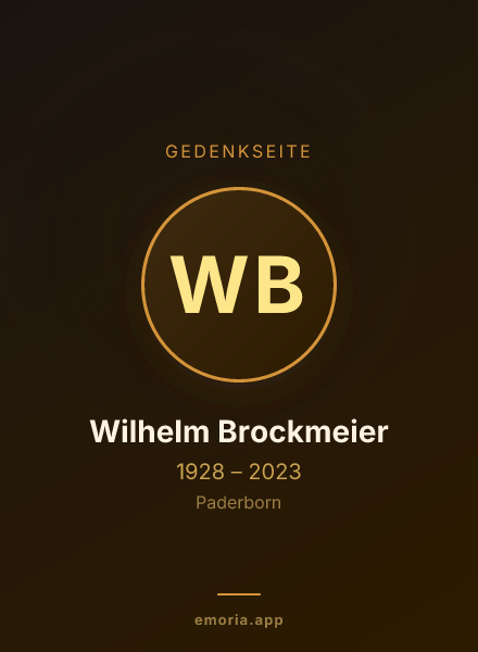 Gedenkportrait von Wilhelm Brockmeier