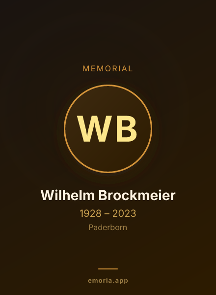 Memorial portrait of Wilhelm Brockmeier