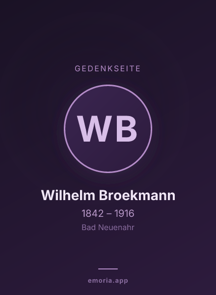 Gedenkportrait von Wilhelm Broekmann