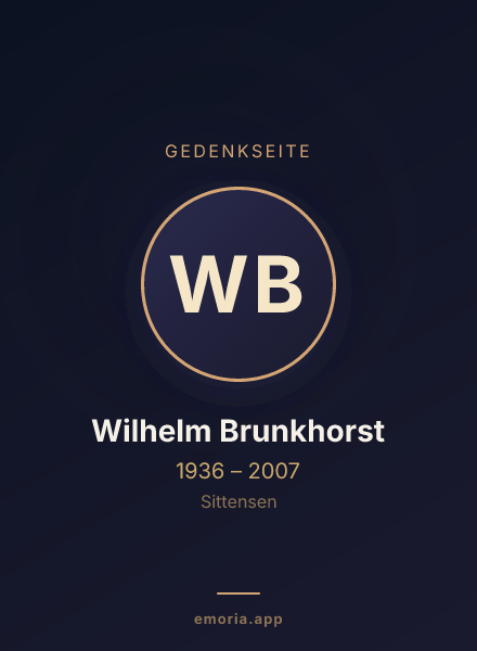 Gedenkportrait von Wilhelm Brunkhorst