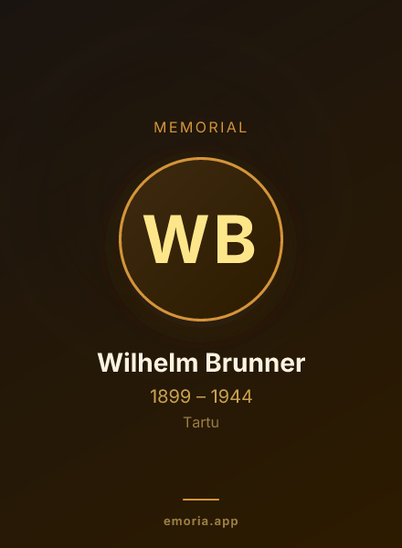 Memorial portrait of Wilhelm Brunner