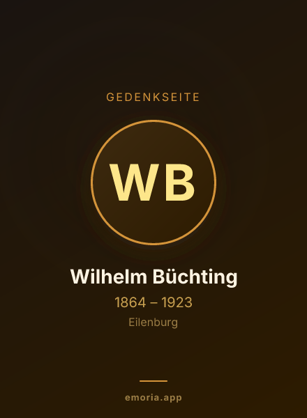 Gedenkportrait von Wilhelm Büchting